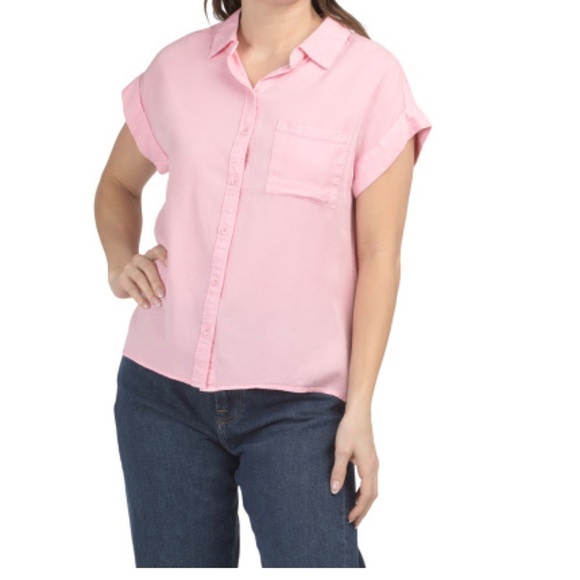 Pink Women's Button-Up Shirt - Picture 1 of 2